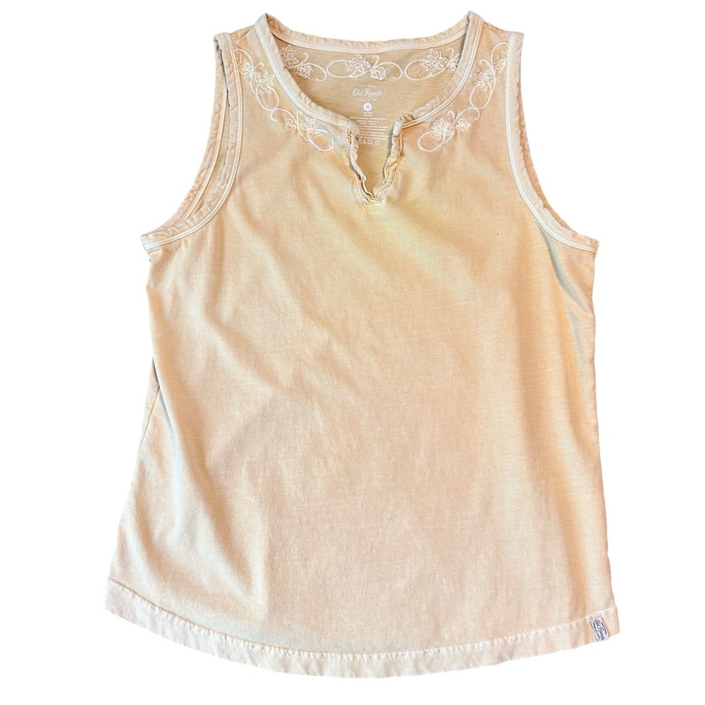 Old Ranch Yellow Top Embroidered Distressed M Babydoll Y2K Ruffle‎ Hem READ